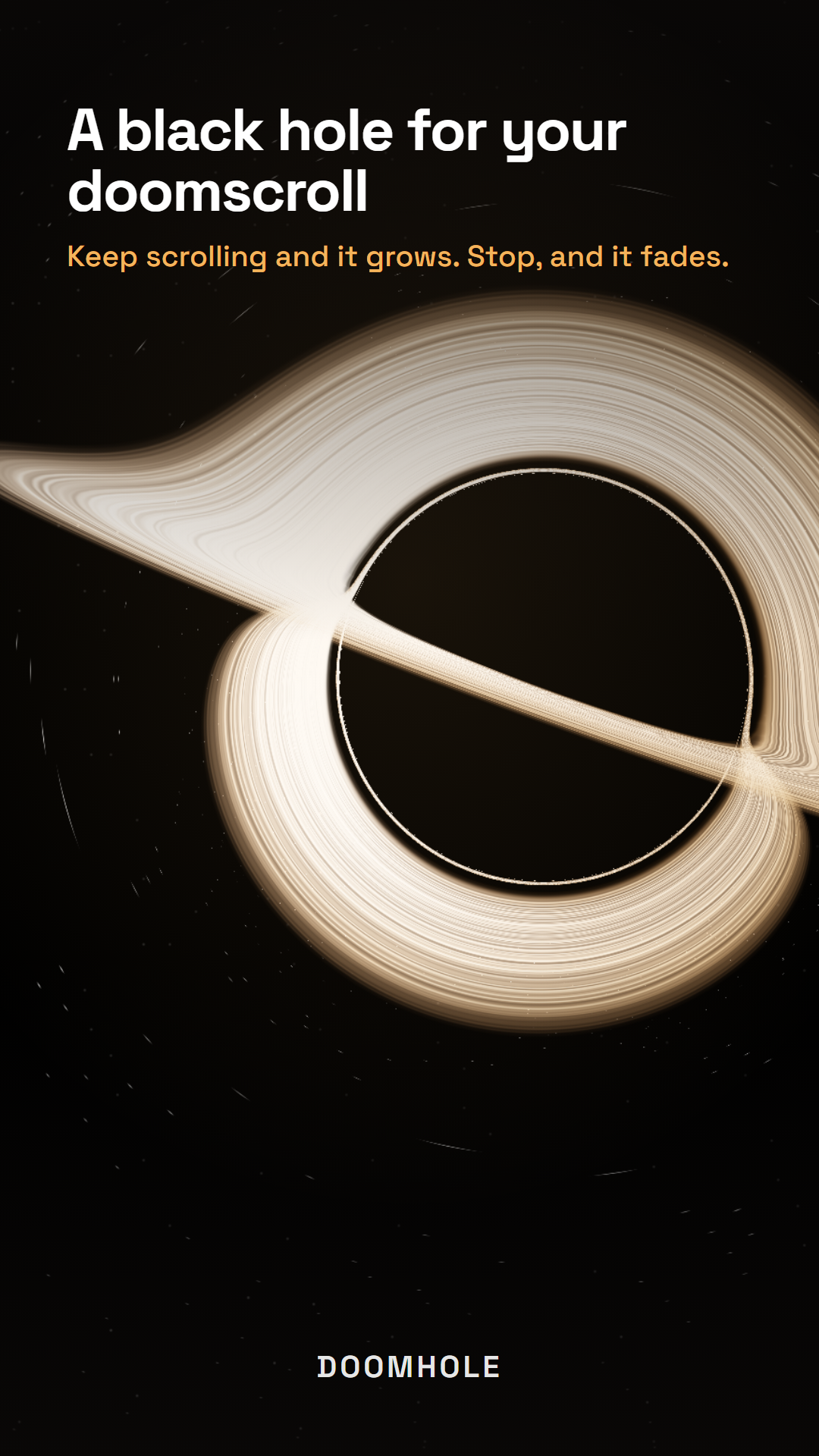 A black hole grows over the feed